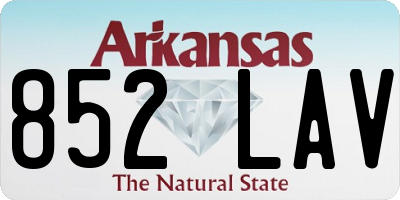 AR license plate 852LAV