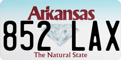 AR license plate 852LAX