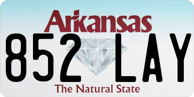 AR license plate 852LAY