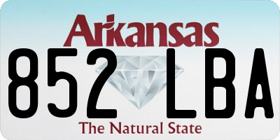 AR license plate 852LBA