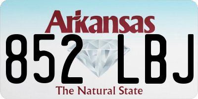 AR license plate 852LBJ