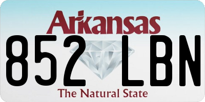 AR license plate 852LBN