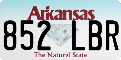 AR license plate 852LBR