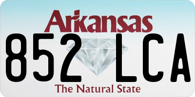 AR license plate 852LCA