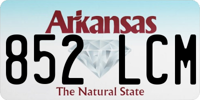 AR license plate 852LCM