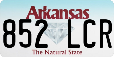 AR license plate 852LCR