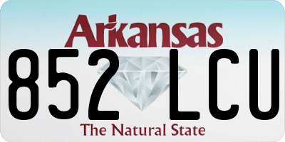 AR license plate 852LCU
