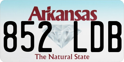 AR license plate 852LDB