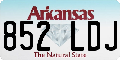 AR license plate 852LDJ