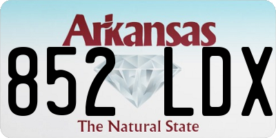 AR license plate 852LDX