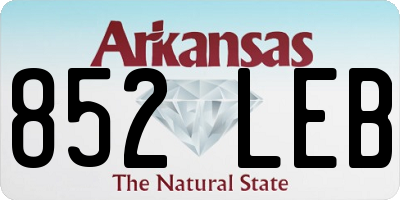 AR license plate 852LEB