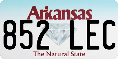 AR license plate 852LEC