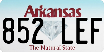 AR license plate 852LEF