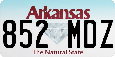 AR license plate 852MDZ