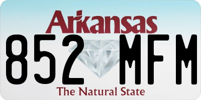 AR license plate 852MFM