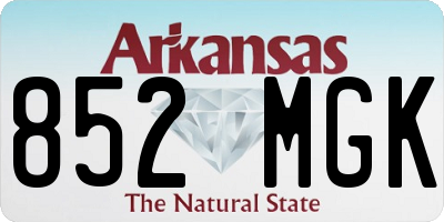 AR license plate 852MGK