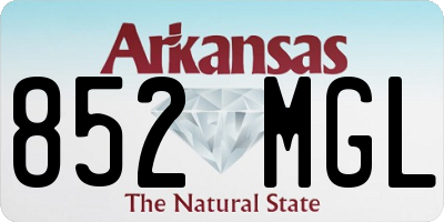 AR license plate 852MGL