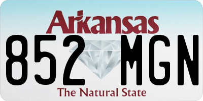 AR license plate 852MGN