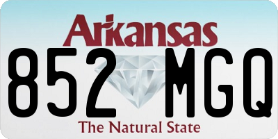 AR license plate 852MGQ
