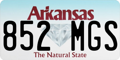 AR license plate 852MGS