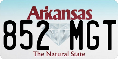 AR license plate 852MGT