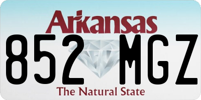 AR license plate 852MGZ
