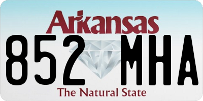 AR license plate 852MHA