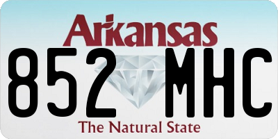 AR license plate 852MHC