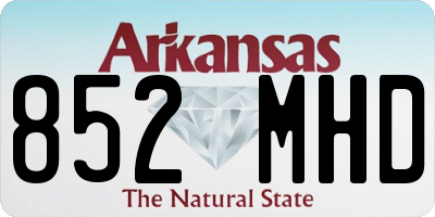 AR license plate 852MHD