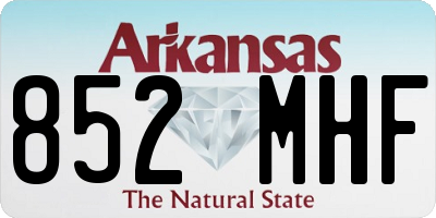 AR license plate 852MHF