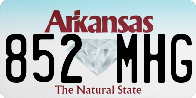 AR license plate 852MHG