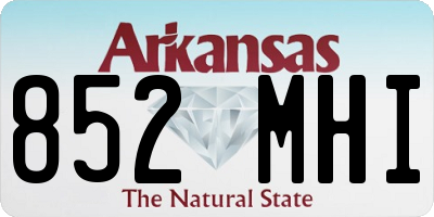 AR license plate 852MHI