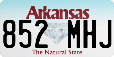 AR license plate 852MHJ