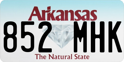 AR license plate 852MHK
