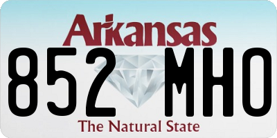 AR license plate 852MHO