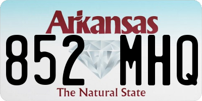 AR license plate 852MHQ