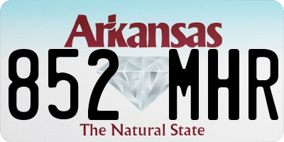 AR license plate 852MHR