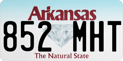 AR license plate 852MHT
