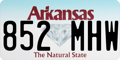 AR license plate 852MHW