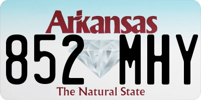 AR license plate 852MHY