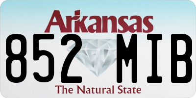 AR license plate 852MIB
