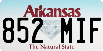 AR license plate 852MIF