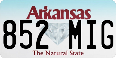 AR license plate 852MIG
