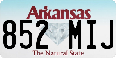 AR license plate 852MIJ