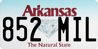 AR license plate 852MIL