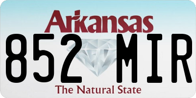 AR license plate 852MIR