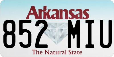 AR license plate 852MIU