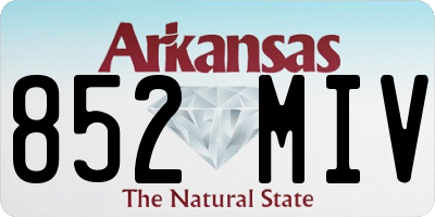 AR license plate 852MIV