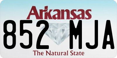 AR license plate 852MJA