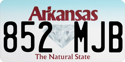 AR license plate 852MJB